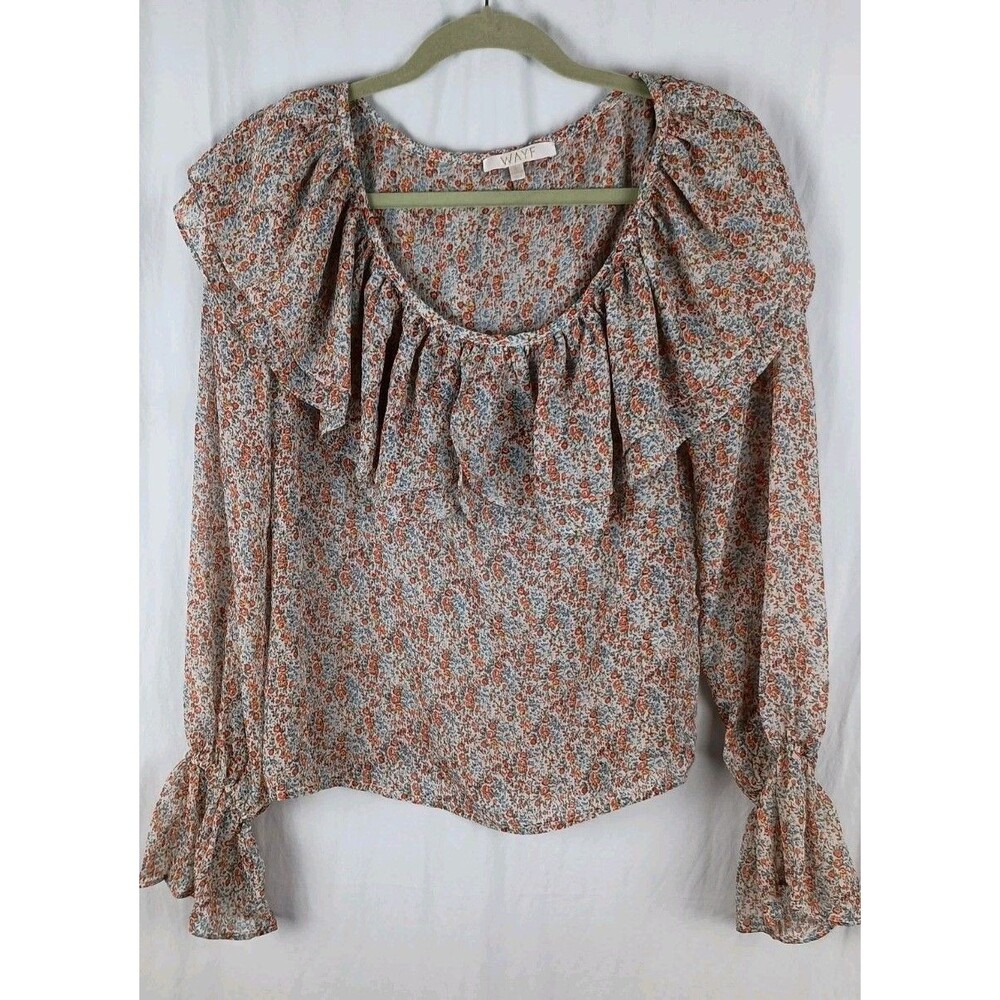 Wayf Ditsy Floral Peasant Blouse Bohemian Nordstrom Size Small Festival Light